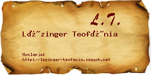 Lézinger Teofánia névjegykártya